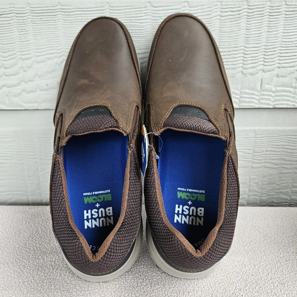 Nunn Bush Excursion Slip-On Brown Leather Sneaker Loafer Bloom Men SZ 11.5 M